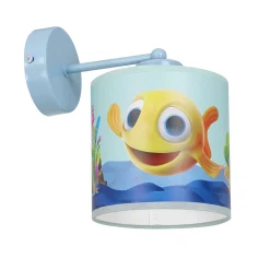 Sklep Kaja Błękitny kinkiet ścienny z rysunkiem rybki MLP6803 z serii RYBKA | Kaja Oświetle