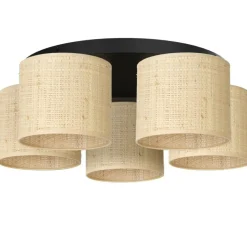 Outlet Boho lampa sufitowa z pięcioma abażurami LX 5277 z serii RATTAN | Kaja Żyrandole Nowoczesne