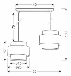 Sklep Kaja Boho lampa wisząca z dodatkiem drewna 32-17888 TWIN | Kaja Oświetlenie
