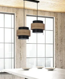 Sklep Kaja Boho lampa wisząca z dodatkiem drewna 32-17888 TWIN | Kaja Oświetlenie