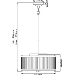 Store Brązowa lampa wisząca, z abażurem DL-CORONA-3P-BAB z serii CORONA Żyrandole Nowoczesne