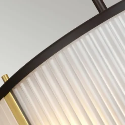 Store Brązowa lampa wisząca, z abażurem DL-CORONA-3P-BAB z serii CORONA Żyrandole Nowoczesne