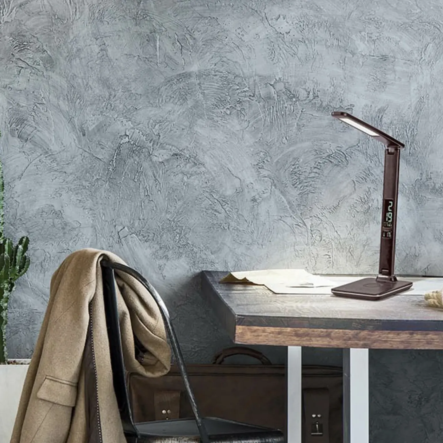 Sklep Kaja Brązowa lampka LED z regulacją światła 4595-23 z serii ADRIANO | Kaja