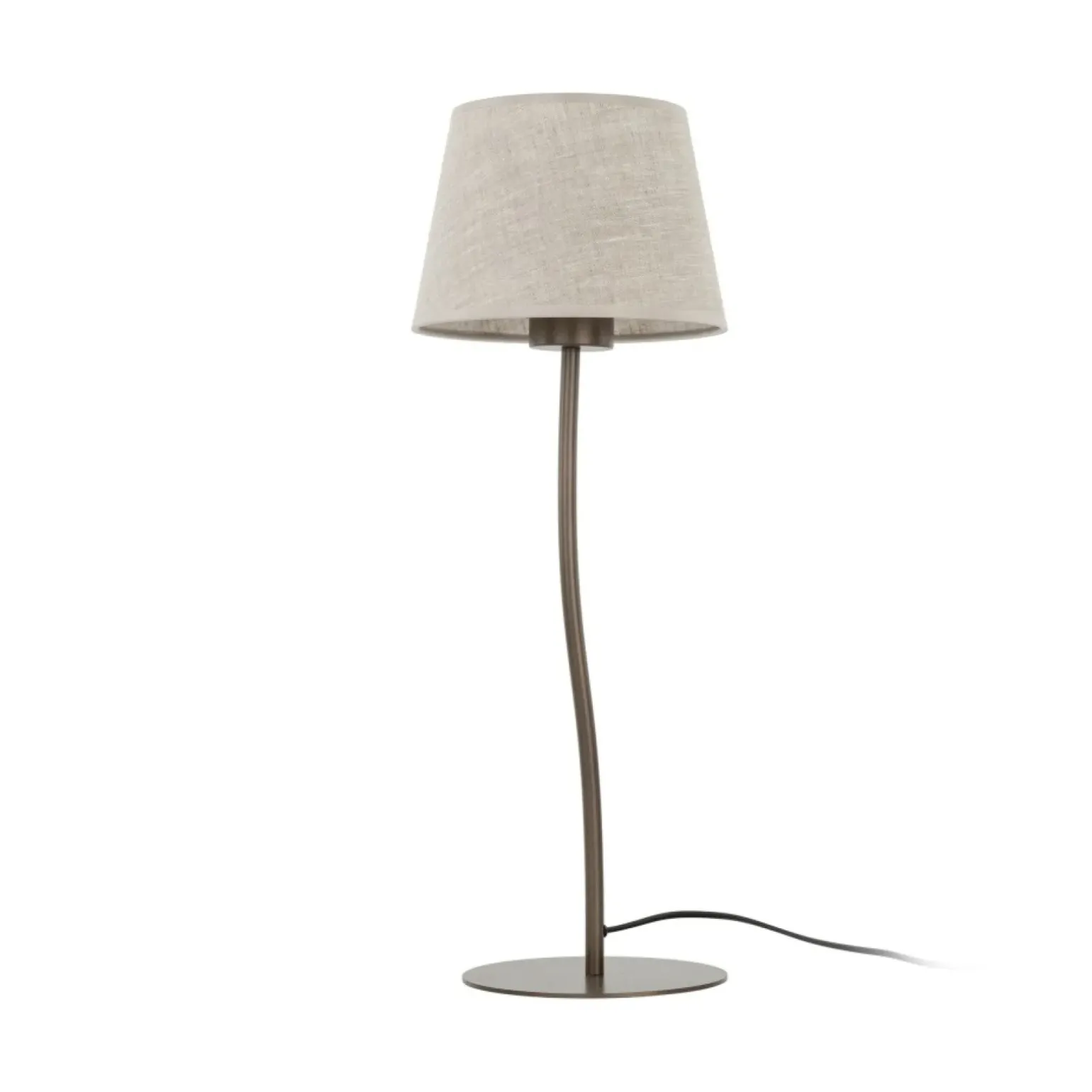 Sklep Kaja Brązowa lampka z lnianym abażurem TK 16027 NICOLA BROWN | Kaja