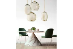 Best Sale Brązowa wisząca lampa LED z kloszem AZ3342 HELENA | Kaja Oświetlenie Żyrandole Nowoczesne