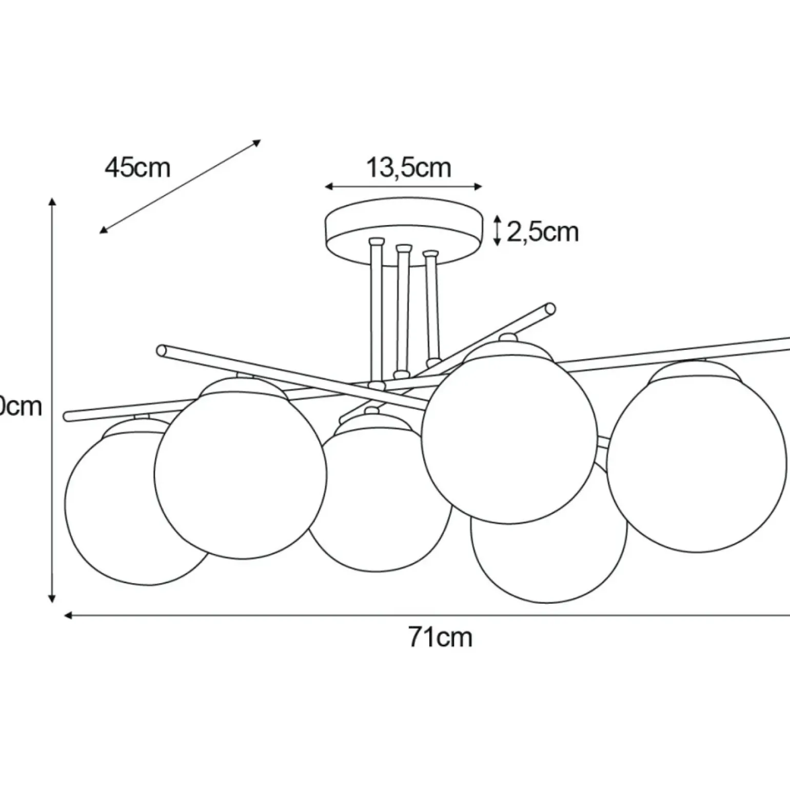 Sale Bursztynowa lampa sufitowa z czarną konstrukcją K-5162 z serii DELTA Żyrandole Nowoczesne