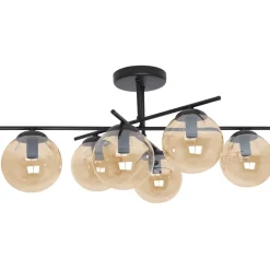 Sale Bursztynowa lampa sufitowa z czarną konstrukcją K-5162 z serii DELTA Żyrandole Nowoczesne