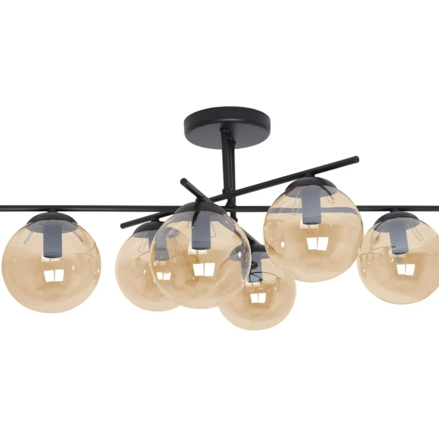 Sale Bursztynowa lampa sufitowa z czarną konstrukcją K-5162 z serii DELTA Żyrandole Nowoczesne