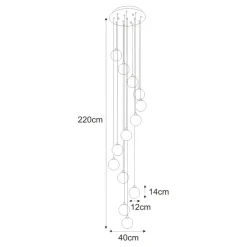 Sale Bursztynowa lampa wisząca z 13 kloszami KP-31 z serii GALAXY Żyrandole Nowoczesne