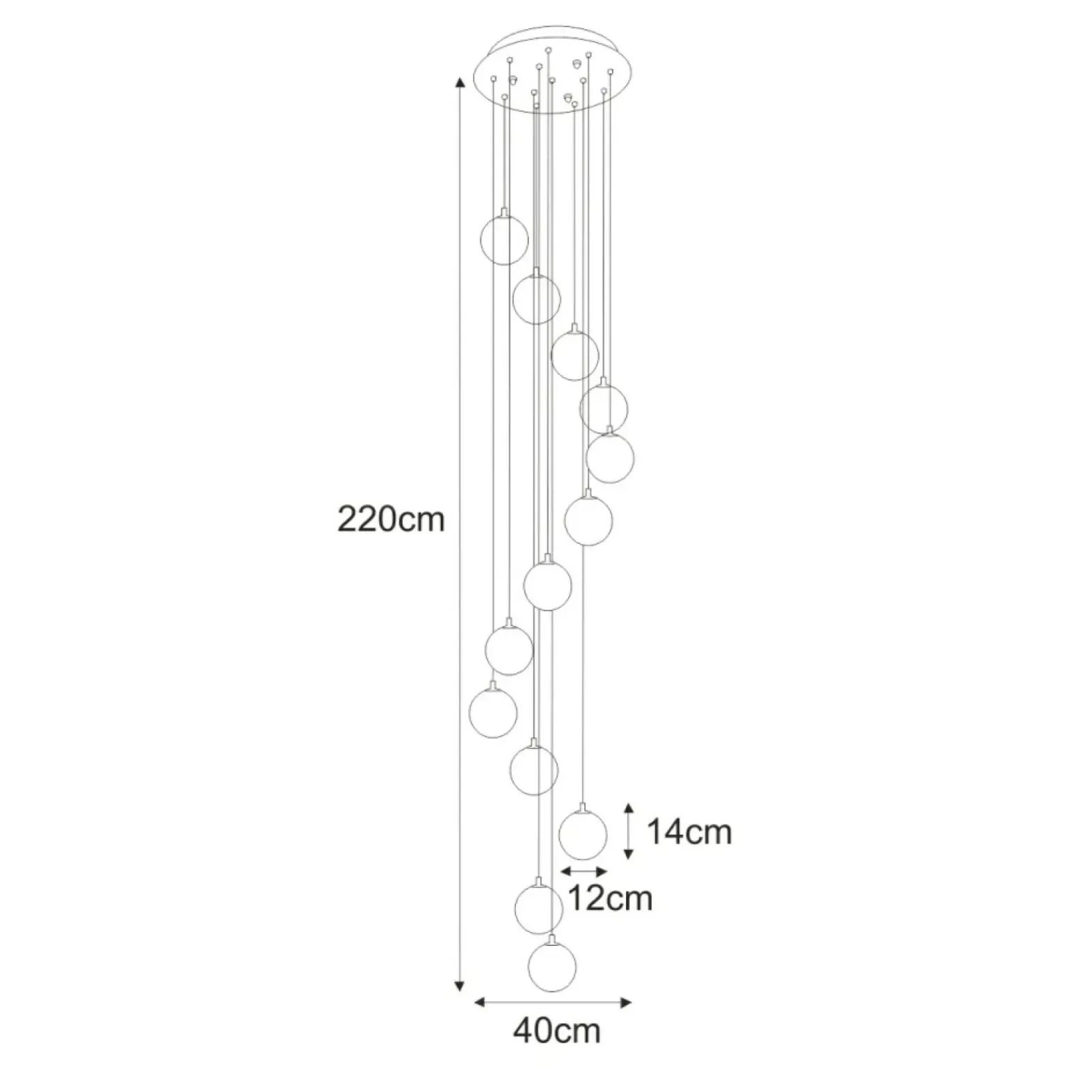 Sale Bursztynowa lampa wisząca z 13 kloszami KP-31 z serii GALAXY Żyrandole Nowoczesne