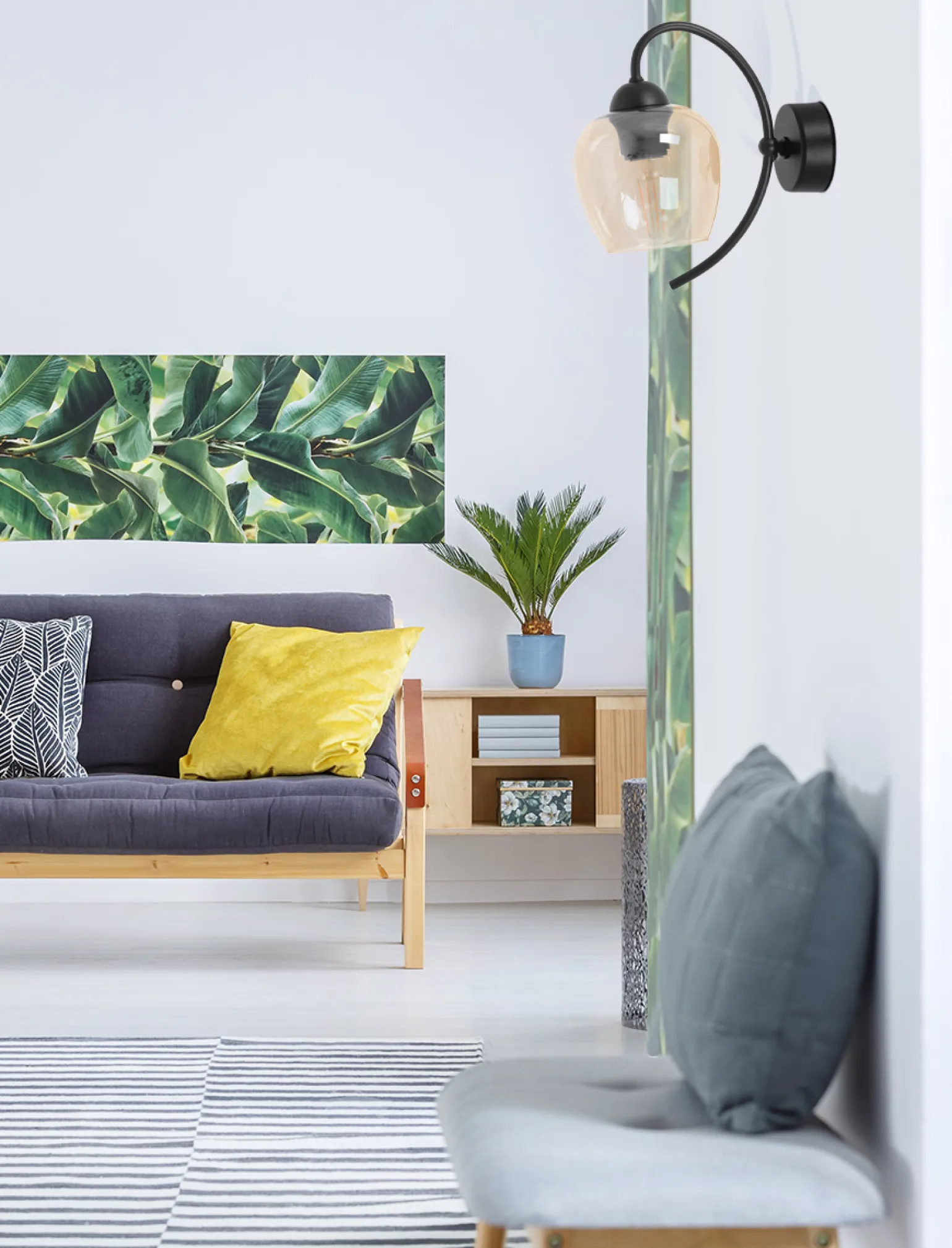 Sklep Kaja Bursztynowy kinkiet ścienny, z dekoracyjnym kloszem K-5192 serii DIUNA