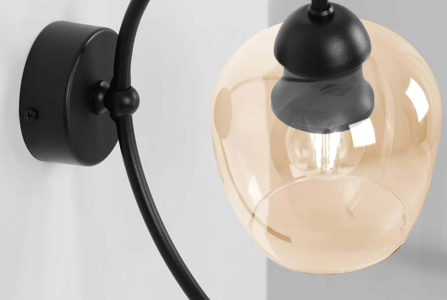 Sklep Kaja Bursztynowy kinkiet ścienny, z dekoracyjnym kloszem K-5192 serii DIUNA