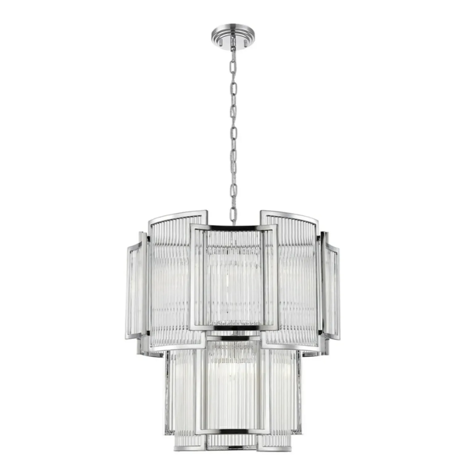 New Chromowana, kryształowa lampa P0528-08A-F4AC SERGIO | Kaja Żyrandole Nowoczesne