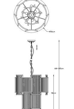 New Chromowana, kryształowa lampa P0528-08A-F4AC SERGIO | Kaja Żyrandole Nowoczesne