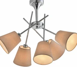 Shop Chromowana lampa sufitowa z abażurami 35-70630 VOX | Kaja Oświetlenie Żyrandole Nowoczesne