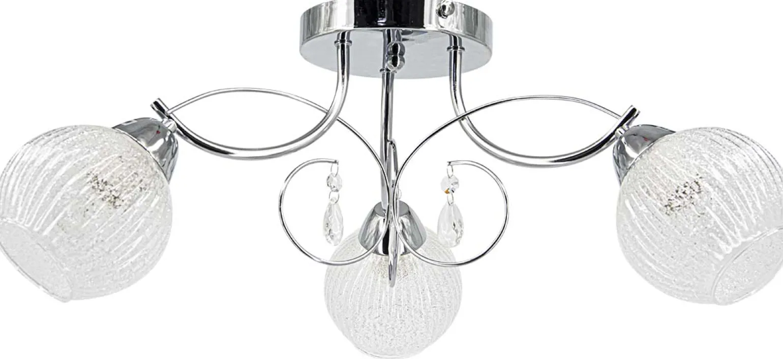 Sklep Kaja Chromowana lampa sufitowa z kryształkami 8964/3 8C WENUS | Kaja