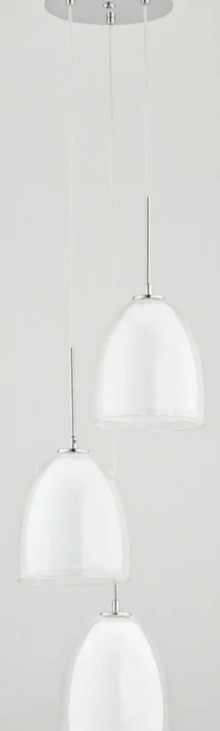 Store Chromowana lampa wisząca z podwójnymi kloszami AL 60141 | Kaja Żyrandole Nowoczesne