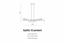Discount Chromowana lampa wisząca z kloszami AZ2100 SYBILLA | Kaja Oświetlenie Żyrandole Nowoczesne