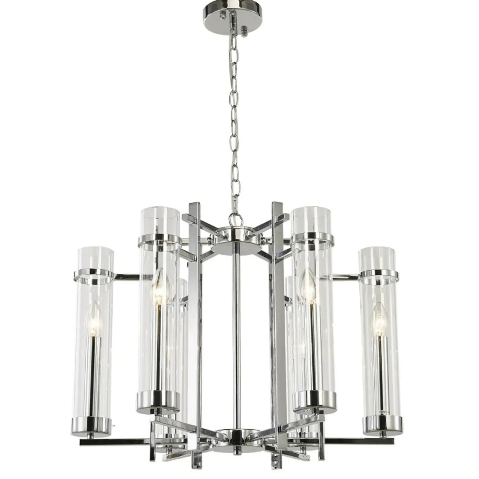 Best Chromowana lampa wisząca z kloszami PND-31186-6A-CH ASPEN | Kaja Żyrandole Nowoczesne