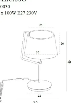 Sklep Kaja Chromowana lampka nocna z abażurem MX T0030 CHICAGO | Kaja Oświetlenie