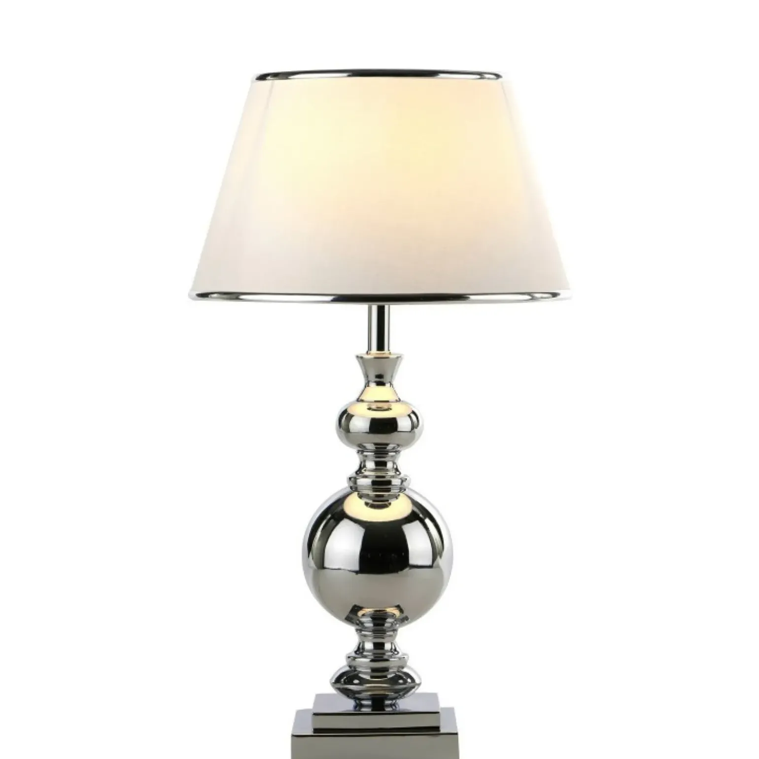 Sklep Kaja Chromowana lampka stołowa z abażurem MT204191 CH ROMA | Kaja