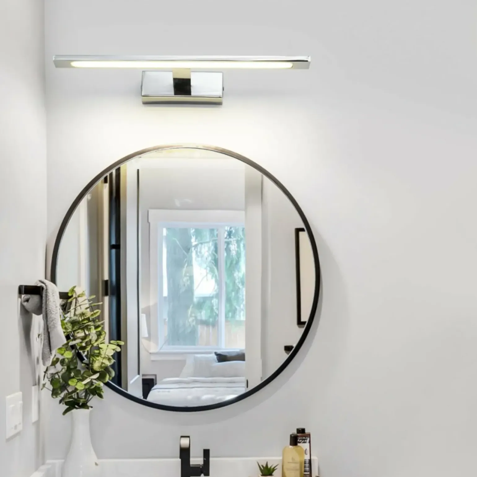 Sklep Kaja Chromowany kinkiet LED nad lustro GS-LWB-12W CH ISLA | Kaja