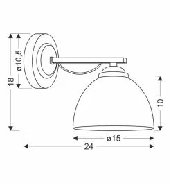Sklep Kaja Chromowany kinkiet z białym kloszem 21-22691 FILONA | Kaja Oświetlenie