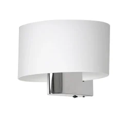 Sklep Kaja Chromowany kinkiet z białym abażurem ML6371 z serii CASINO | Kaja Oświetlenie