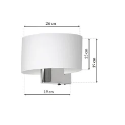 Sklep Kaja Chromowany kinkiet z białym abażurem ML6371 z serii CASINO | Kaja Oświetlenie