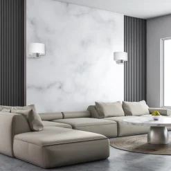 Sklep Kaja Chromowany kinkiet z białym abażurem ML6371 z serii CASINO | Kaja Oświetlenie