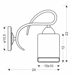 Sklep Kaja Chromowany kinkiet ze srebrnym kloszem 21-21601 ITALO | Kaja