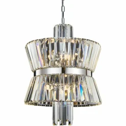 Best Chromowany, kryształowy żyrandol do salonu ML0404 AURELIA | Kaja Żyrandole Nowoczesne