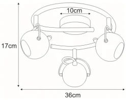 Store Chromowany plafon ze spotami K-8002/3G BK SALVA BLACK | Kaja Żyrandole Nowoczesne