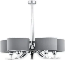 Sklep Kaja Chromowany żyrandol z abażurami O2875 W5 CH + SZA | Kaja Oświetlenie