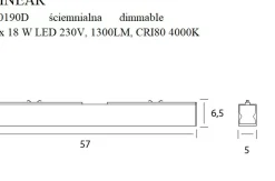 Sklep Kaja Ściemnialny, prosty plafon LED do holu 57cm MX C0190D LINEAR | Kaja