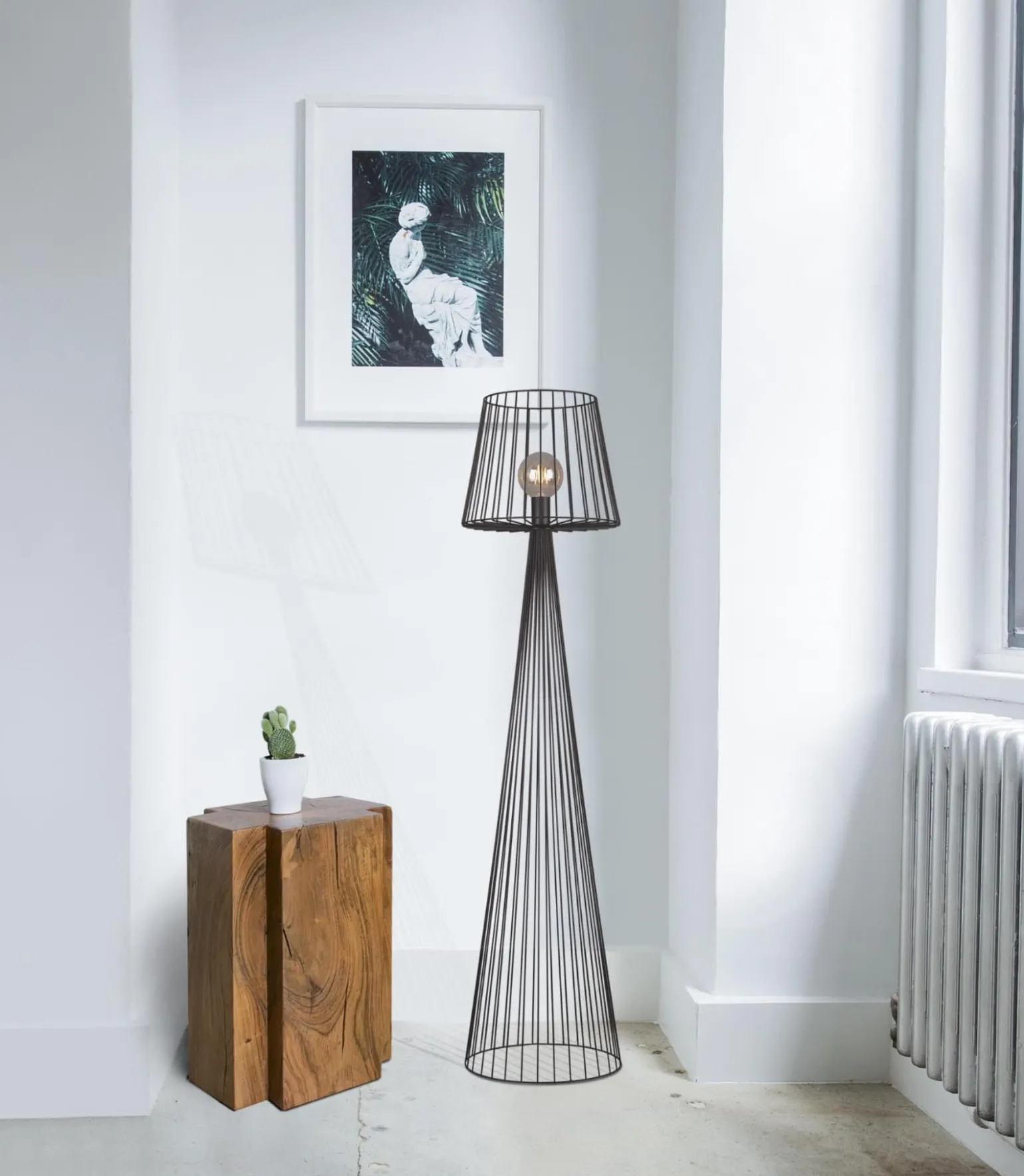 Sklep Kaja Czarna, druciana lampa stojąca K-4643 SOUL BLACK | Kaja Oświetlenie