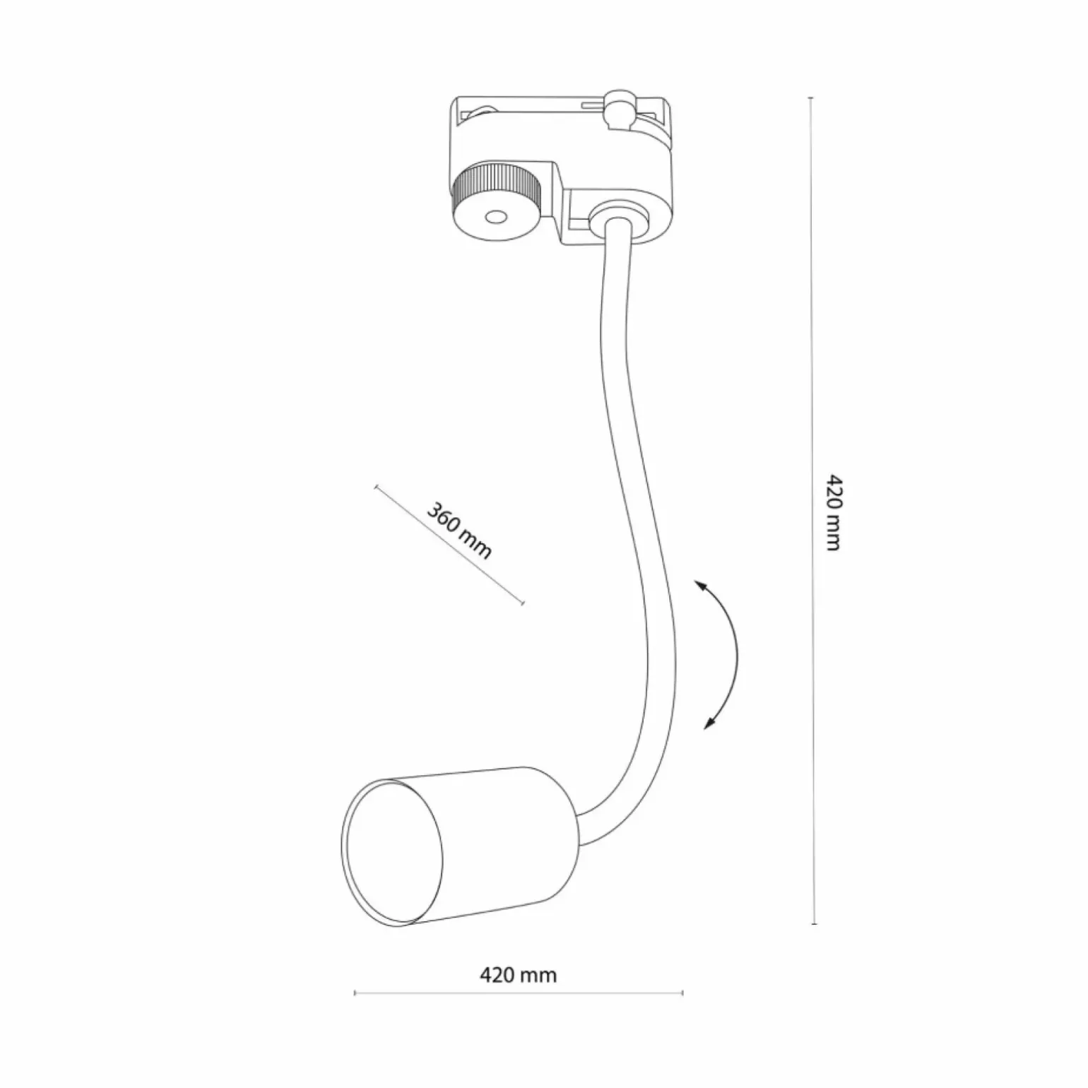 Sklep Kaja Czarna, elastyczna tuba do listwy 1-fazowej TK 4957 TRACER | Kaja