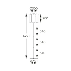 Sklep Kaja Czarna, elegancka lampa stojąca do sypialni ML3523-3-EBCN NIRA | Kaja