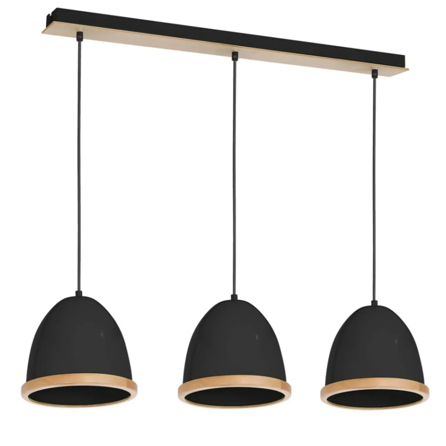 Best Sale Czarna, elegancka lampa wisząca na trzy żarówki MLP8853 z serii STUDIO | Kaja Oś Żyrandole Nowoczesne