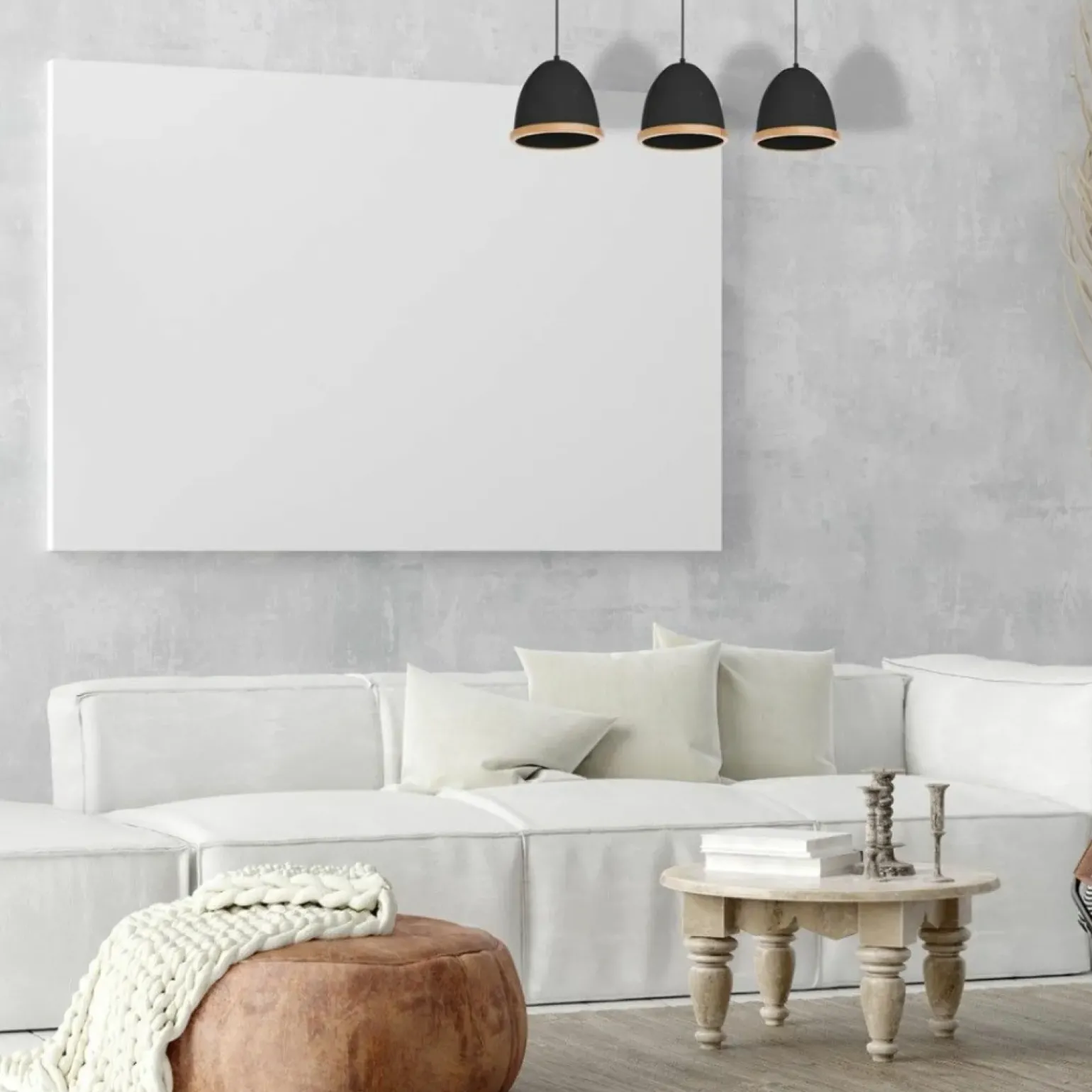 Best Sale Czarna, elegancka lampa wisząca na trzy żarówki MLP8853 z serii STUDIO | Kaja Oś Żyrandole Nowoczesne