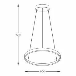 Flash Sale Czarna, geometryczna lampa wisząca ⌀60cm 2023201-BK60 BRENO | Kaja Żyrandole Nowoczesne