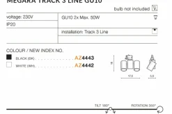 Sklep Kaja Czarna głowica do szyny 3-fazowej AZ4443 MEGARA | Kaja Oświetlenie