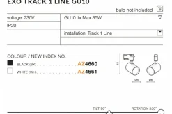Sklep Kaja Czarna głowica do szyny jednofazowej 360° AZ4660 EXO | Kaja