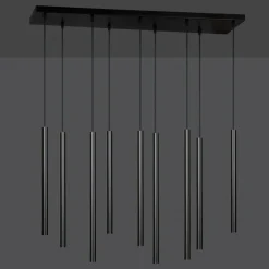 Best Sale Czarna kaskada wąskich, punktowych lamp wiszących 552/9 SELTER | Kaja Żyrandole Nowoczesne