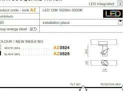Sklep Kaja Czarna kierunkowa głowica do szyny AZ3525 SANTOS | Kaja Oświetlenie