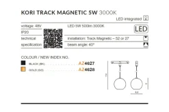 Sklep Kaja Czarna kula LED do szyny 1-fazowej magnetycznej AZ4627 z serii KO