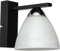 Sklep Kaja Czarna lampa ścienna, stożkowy klosz O3270 K1 CZA + CH z serii BAFER