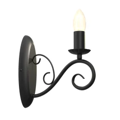 Sklep Kaja Czarna lampa ścienna świecznik retro LX 5778 MAURO | Kaja Oświetlenie