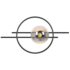 Sklep Kaja Czarna lampa ścienna z bursztynowym kloszem K-5345 z serii CORSA
