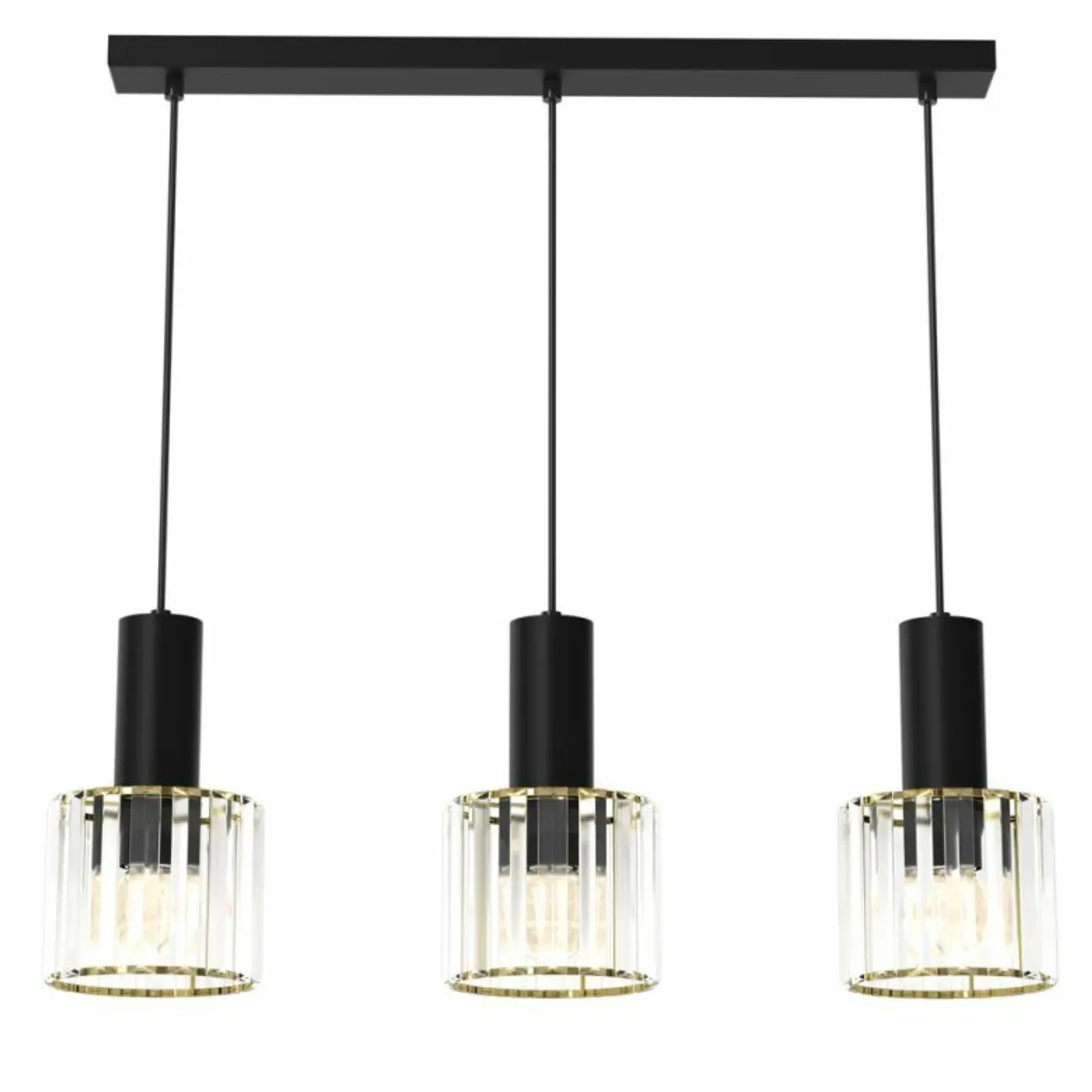 Best Czarna lampa na listwie, eleganckie klosze MLP8361 CRISTAL | Kaja Żyrandole Nowoczesne